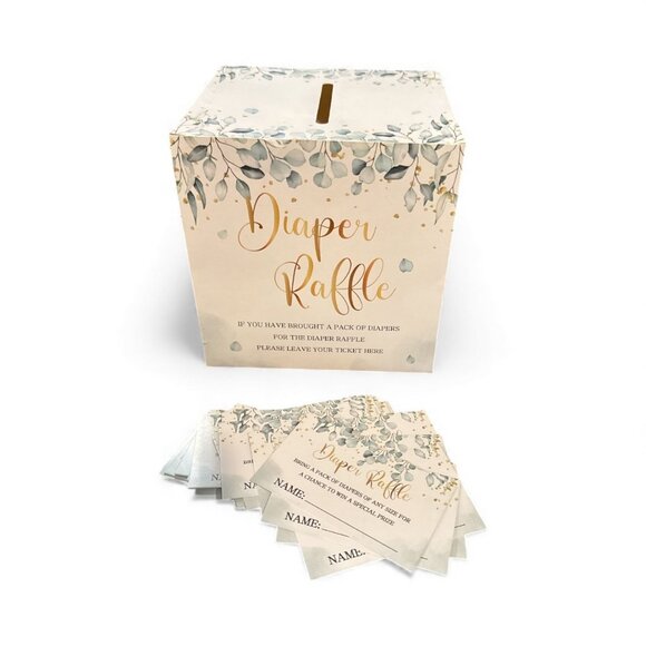 Baby Shower Party Supplies Set With Diaper Raffle Games Guest Book Party Favors - Picture 6 of 11